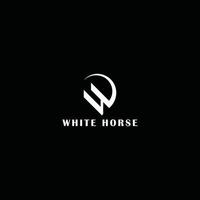 abstrakt initial bokstav w och h logotyp i vit färg isolerad i svart bakgrund tillämpad för tennistränarprogrammet logotyp även lämplig för varumärken eller företag som har initialt namn wh eller hw vektor