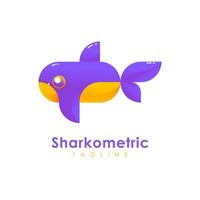 metrisches Meereslogo Sharkometric vektor