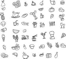 mat ikonuppsättning, vektor, uppsättning platta ikoner om mat och dryck, mat och dryck vektor