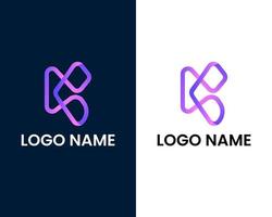 Buchstabe k und b moderne Logo-Design-Vorlage vektor