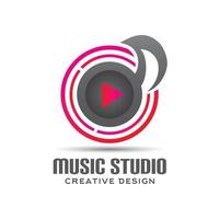 logotyp för musikstudio vektor