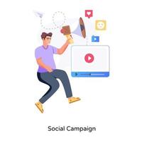 eine anpassbare flache Illustration der sozialen Kampagne vektor