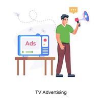 TV-reklam premium platt illustration vektor
