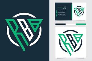 initial bokstav rbb triangel modern logotyp vektor