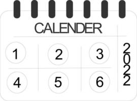 Kalender 2022 Schwarz-Weiß-Design vektor