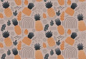 sömlös ananas mönster. söta ananas mönster. vektor illustration