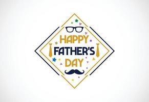 Happy Father's Day Poster oder Banner-Vorlage, Happy Fathers Day Letters Emblem Vector Illustration Design