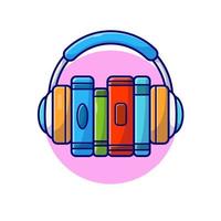 online bok musik lyssna med hörlurar musik tecknad vektor ikon illustration. teknologi utbildning ikon koncept isolerade premium vektor. platt tecknad stil