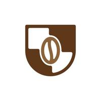 kaffe sköld logotyp design vektor