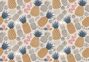 sömlös ananas mönster. söta ananas mönster. vektor illustration