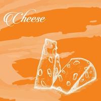 Käse zu Wein skizzieren vektor