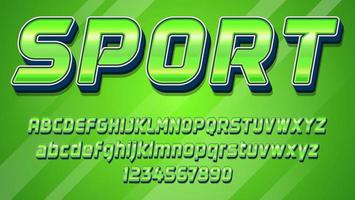 modern gradient grön 3d-ord sport redigerbar texteffektdesign vektor