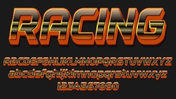 gradient 3d word racing redigerbar text effekt designmall vektor