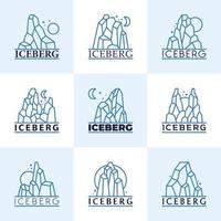 Eisberg-Logo-Sammlung mit Linie ar vektor