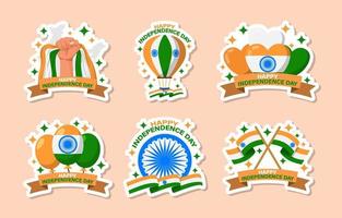 Indiens självständighetsdag klistermärke vektor