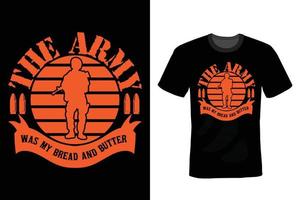 armé t-shirt design, vintage, typografi vektor
