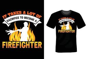 Feuerwehr-T-Shirt-Design, Vintage, Typografie vektor