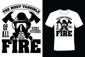 Feuerwehr-T-Shirt-Design, Vintage, Typografie vektor