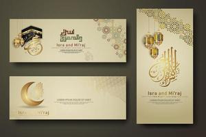 al-isra wal mi'raj profeten muhammed kalligrafi set banner mall vektor