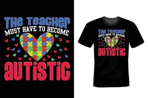 Autismus-T-Shirt-Design, Vintage, Typografie