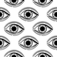 böses Auge Vektor nahtlose Muster. magie, hexerei, okkultes symbol, linienkunstsammlung. Hamsa-Auge, magisches Auge, dekoratives Element. Stoffe, Textilien, Geschenke, Tapeten.