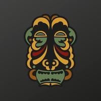 Polynesien-Maske in barocker Farbe. luxuriöses Muster mit Spitzenmotiven. isoliert. Vektor-Illustration vektor