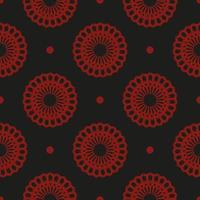 kinesiska svarta och röda abstrakta sömlösa vektorbakgrund. tapeter i en mall i vintagestil. indiskt blommigt element. prydnad för tapeter, tyg, förpackningar och papper. vektor