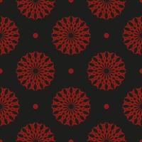 kinesiska svarta och röda abstrakta sömlösa vektorbakgrund. tapeter i en mall i vintagestil. indiskt blommigt element. prydnad för tapeter, tyg, förpackningar och papper. vektor