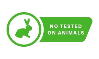 kein tierversuchssymbol. experimentieren Sie nicht mit dem Kaninchen-Silhouette-Abzeichen. nicht an Tieren im Labor getestet, Tierversuchsfrei-Stempel. Inhaltsstoff nicht auf Tieretikett getestet. isolierte Vektorillustration. vektor