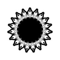 Indisches Mandala. Schwarz-Weiß-Logo. Designelemente weben. Yoga-Logos-Vektor. vektor