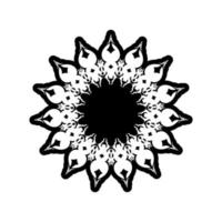 Indisches Mandala. Schwarz-Weiß-Logo. Designelemente weben. Yoga-Logos-Vektor. vektor