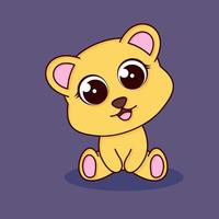 söt baby björn ikon illustration.flat tecknad stil vektor