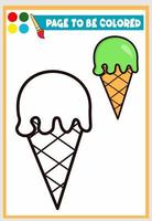 Malbuch für Kinder, süßes und leckeres Eis vektor