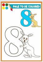 Malbuch für Kinder süßes Känguru vektor