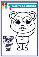 målarbok för barn med söt panda, målarmallar, barnfärg vektor