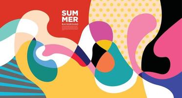 färgglada abstrakt vektor vätska och flytande banner för sommaren
