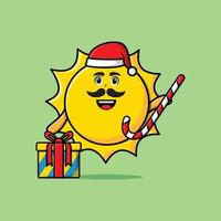 söt seriefigur Sun Santa Claus karaktär vektor