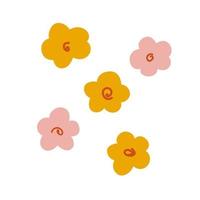 abstrakte Vintage starke Gänseblümchenblume. Retro-Blumenvektorillustration. Stil der 60er, 70er, 80er vektor