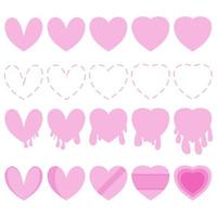 herzhintergrund mit schatten auf rosa hintergrund, valentinstagkonzept, paar, liebe, geschenkverpackung vektor