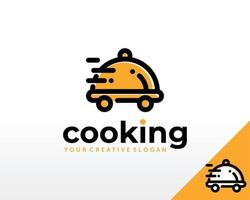 mat leverans logotyp design. restaurang och matlagning logotyp design vektor