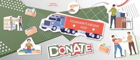 Collage für humanitäre Hilfe vektor
