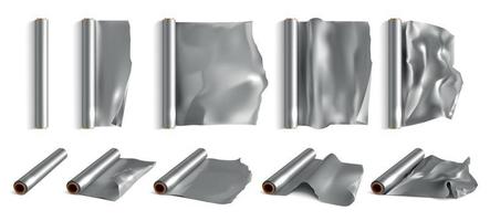 set med aluminiumfolierullar vektor