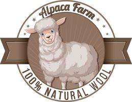 Alpaka-Farm-Logo für Wollprodukte vektor