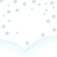 Wintervektorhintergrund, fallender Schnee und die gesamte Fläche bedeckend, kopieren Sie Raum für Design, verwenden Sie als Tapete oder Grußkarte, für Weihnachten und neues Jahr. vektor
