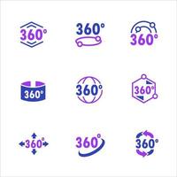 360-Icon-Set-Vorlage vektor