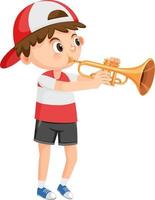 Junge mit Trompetenmusikinstrument