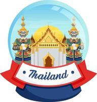 bangkok thailand landmärke logotyp banner vektor