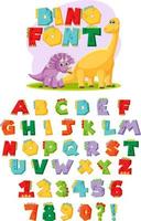engelska alfabetet az med dinosaurie seriefigurer vektor