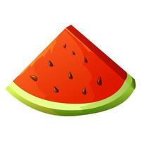 Stück saftige Wassermelone. saftige Sommerfrucht. vektor