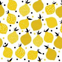sömlösa mönster av färsk citron. sommarfrukt vektor